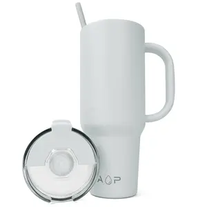 A P Apatetic Peerage Stainless Steel Travel Mug 40oz Tumbler with Lid Straw Handle Car Holder Fit Dishwasher Safe Double Wall Vacuum Insulated Leak Proof