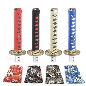 Universal JDM Katana Samurai Sword Shift Knob, Shifter with Dust Cover, Shift Knob Collars with Adapters, Car Interior Accessories