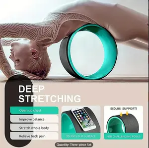 "3pcs Yoga Wheel, Yoga Pilates Wheel For Back Stretching, Lower Waist Training, Suitable For Home Fitness And Exercise "