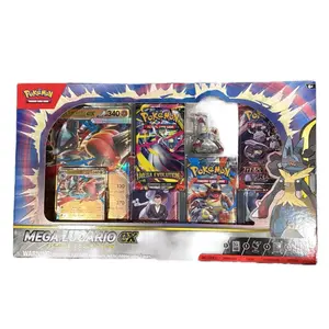 Pokémon Mega Lucario EX Figure Collection with Foil Promo Card Oversize Card Figure & 5 Booster Packs