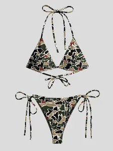 Camo Bikini Sets, Military Style Bikinis, Fashionable Beachwear, Summer Swimwear Sets Swimsuit Women Swimming