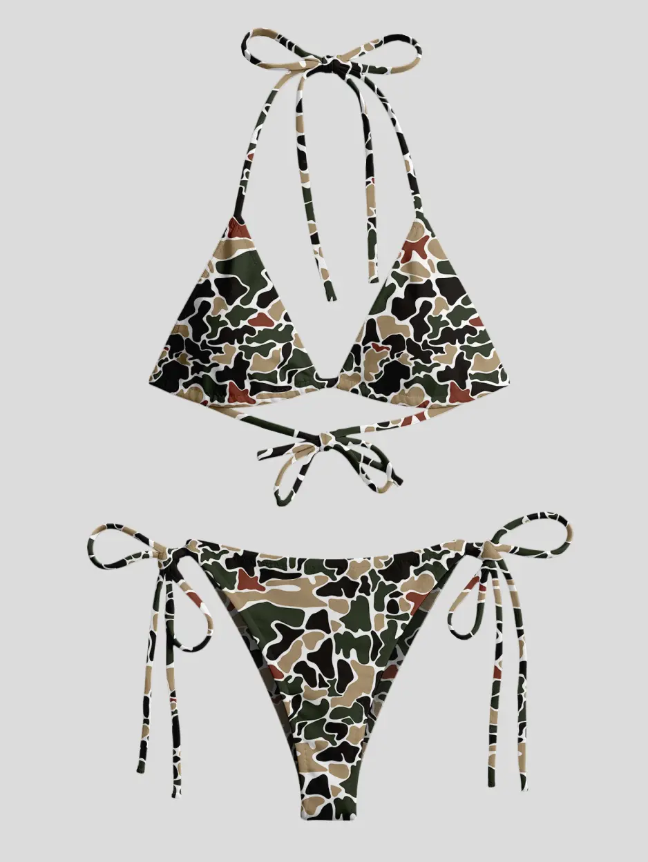 Camo Bikini Sets, Military Style Bikinis, Fashionable Beachwear, Summer Swimwear Sets Swimsuit Women Swimming