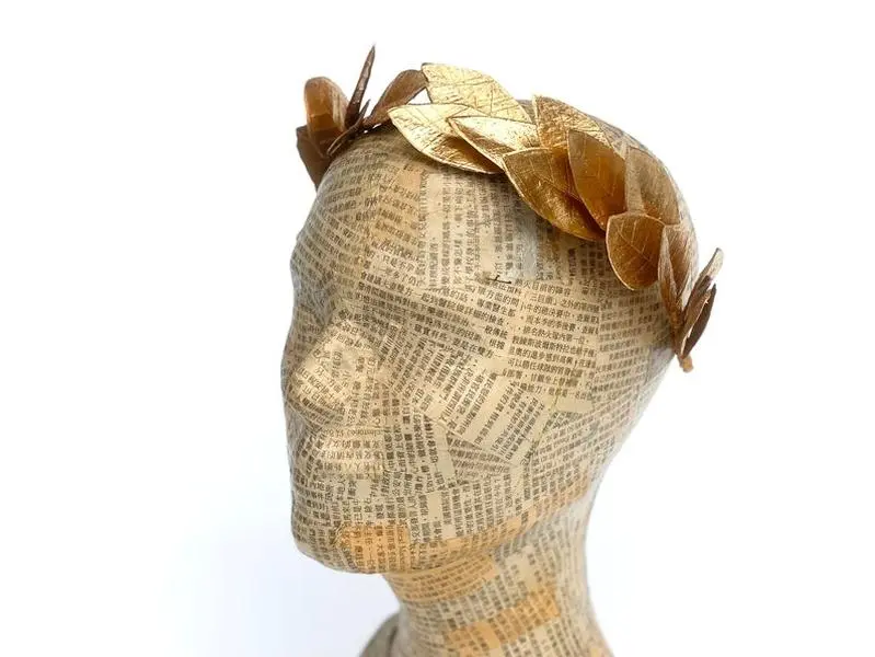 Gold Bay Leaf Crown Headband, Greek Roman Bridal Headpiece, Prom Hair, Graduation Party Laurette Gift, Toga Costume LARP Renaissance Goddess