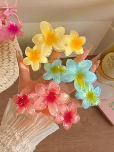 Flower Design Hair Claw (3pcs/set), Cute Hair Accessories for Women & Girls, Minimalist Headwear Suitable for Thick Hair, Flower Hair Clips