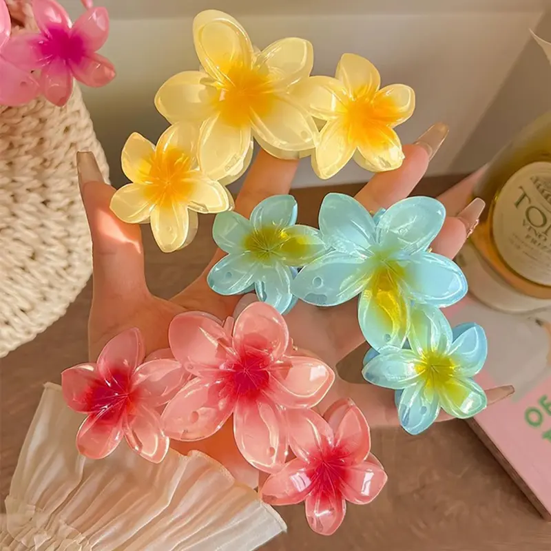 Flower Design Hair Claw (3pcs/set), Cute Decorative Hair Accessories for Women & Girls, Minimalist Headwear Suitable for Thick Hair, Flower Hair Clips, Super Cute Clips