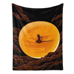 Ultra Soft Warm Flannel Throw Blanket, All Season Comfort Plush Blanket with Unique Goku Dragon Print, Perfect for Sofa, Couch, Bed, Camping and Birthday Gift for Anime Lovers