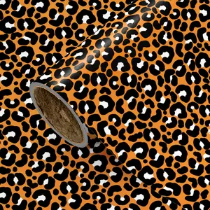 Leopard Print Gift Wrapping Paper, 43cm X 300cm, Ideal for Birthday, Valentine's Day, Halloween, Party Favors, DIY Crafts
