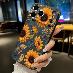 Beautiful Sunflower Pattern Design Silicone Anti-Drop Phone Case,for iPhone 17 Pro Max Phone Case 17 Air 16 Pro Max 16E 16Plus 15 Pro Max 15Plus 15 14 Pro 13 12 11 X XS Max Phone Cases,Samsung Galaxy S25 ULTRA S22 S23 FE S24 Plus FE Plus A14 A15 A16 A35