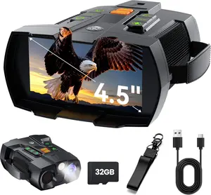4K Digital Night Vision Goggles For Adults 4.5" HD Large Screen Infrared Binoculars 5000mAh Rechargeable Battery For Outdoor Exploration Hunting Camping Gear Wildlife Observation Gifts For Men Husband