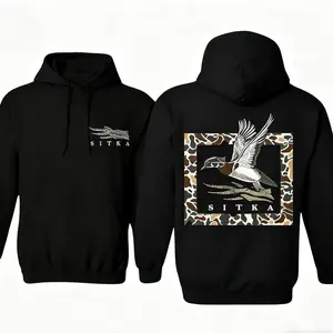 Fashion Sitka Hunting Hoodie, Camouflage Pattern with Flying Duck Design, Perfect for Outdoor Enthusiasts, Unisex Hoodie, Men's Clothing, Made in USA hollanov  shirt