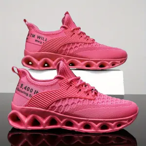 2025 new women's bright pink breathable mesh platform running shoes with EVA cushioning and motion control - light and comfortable walking yoga dance sneakers for all-season outdoor activities