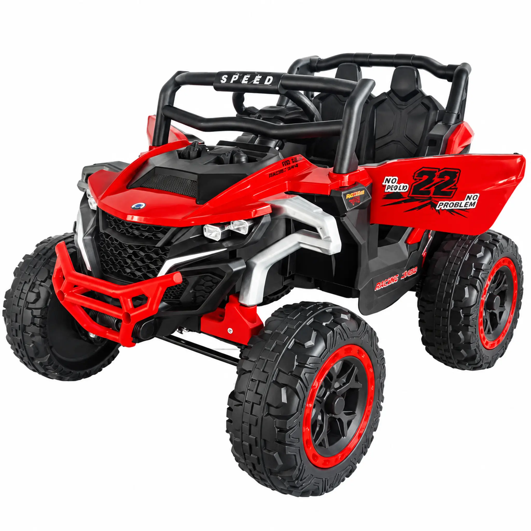 FUPOJH 36V 4WD 2-Seater Kids' Ride On UTV Trucks&Cars, 7-8 KM/H Electric Off-Road Toy Car with Parental Remote Control, Seat Belts, Bluetooth Music, LED Headlights, Suspension, Ages 3+