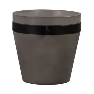 Armen Living Obsidian Medium Indoor/Outdoor Planter-Concrete