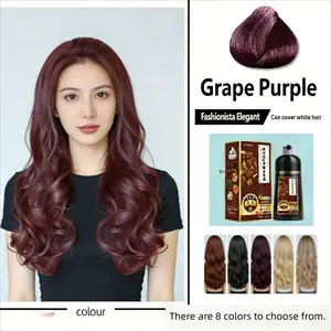 Hair Dye Liquid Formula, Gentle Three-In-One Hair Coloring at Home, Large Capacity 500ML, Non-Flammable, Recyclable Packaging, Burgundy, Fragrance