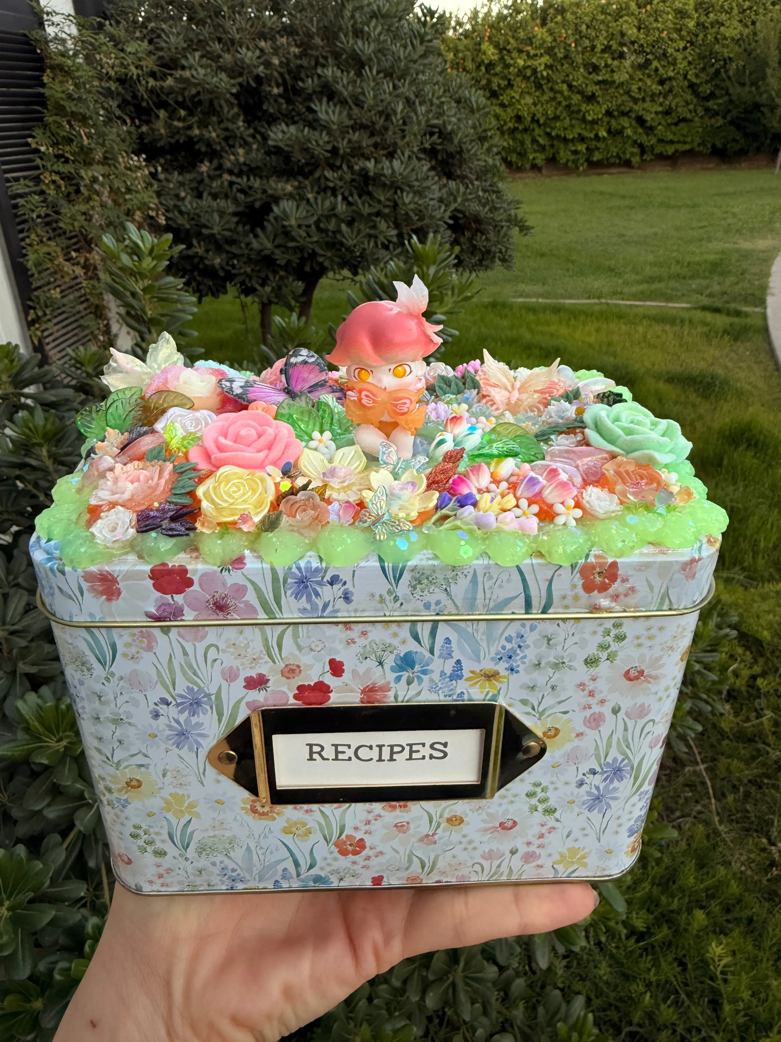 🌿💖 D boy Garden Decoden Recipe Box – Handmade Collectible 💖🌿