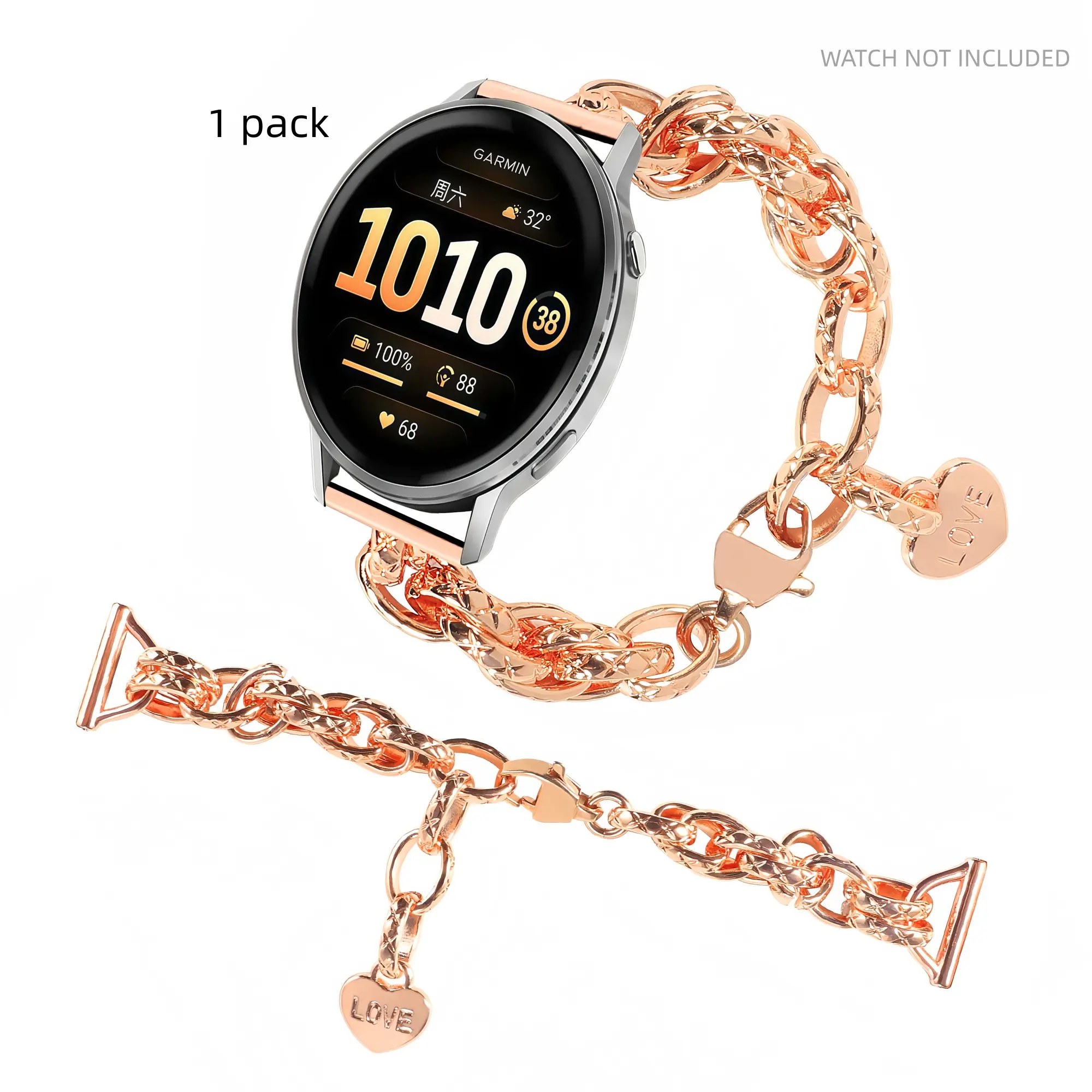 Metal Band Compatible with Garmin Venu4, Metal Chain Bracelet 22mm Smartwatch Strap, Sports Strap, Fits Garmin Venu4/3s 45mm/venu 2s & More Models, Smart Watch Accessories, Smart Watch Straps