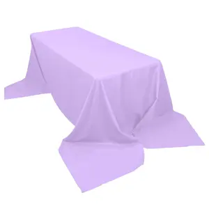 Polyester 90"x156" Rectangle Tablecloth Lavender Lilac - Seamless Wrinkle-Resistant Table Cover