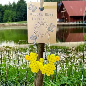 What the Duck Dangle Perler Bead Earrings