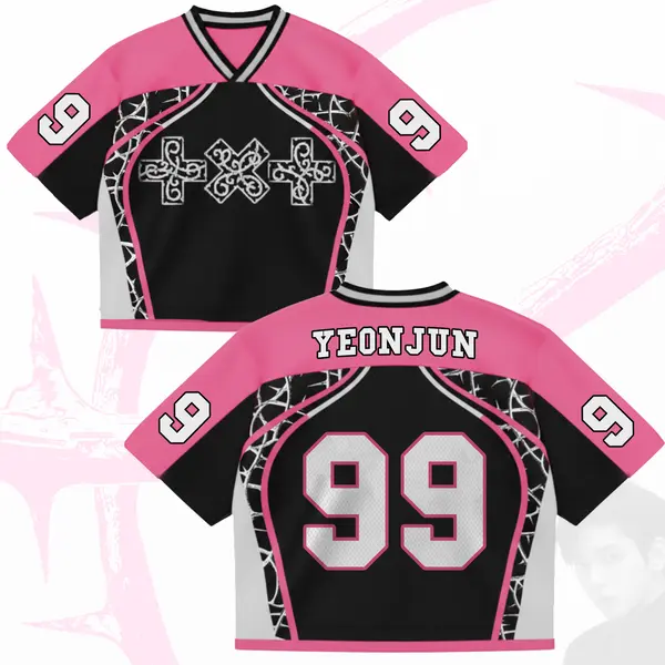 TXT Album Era Mixed Mesh Crop Top Jersey Lightweight Fan Jersey For MOA, TXT Inspired Mixed Mesh Baseball Jersey Kpop Concert Outfit Gift