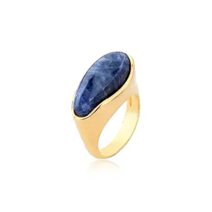 Marina Ring Pearlized Sodalite Stone