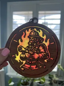 Firefighter Suncatcher for Sunny Window