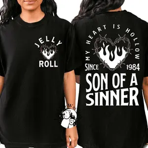 Jellys S Roll Son Of A Sinner Front And Back Shirt Country Music Inspired Western Concert Shirt Tees Hoodie