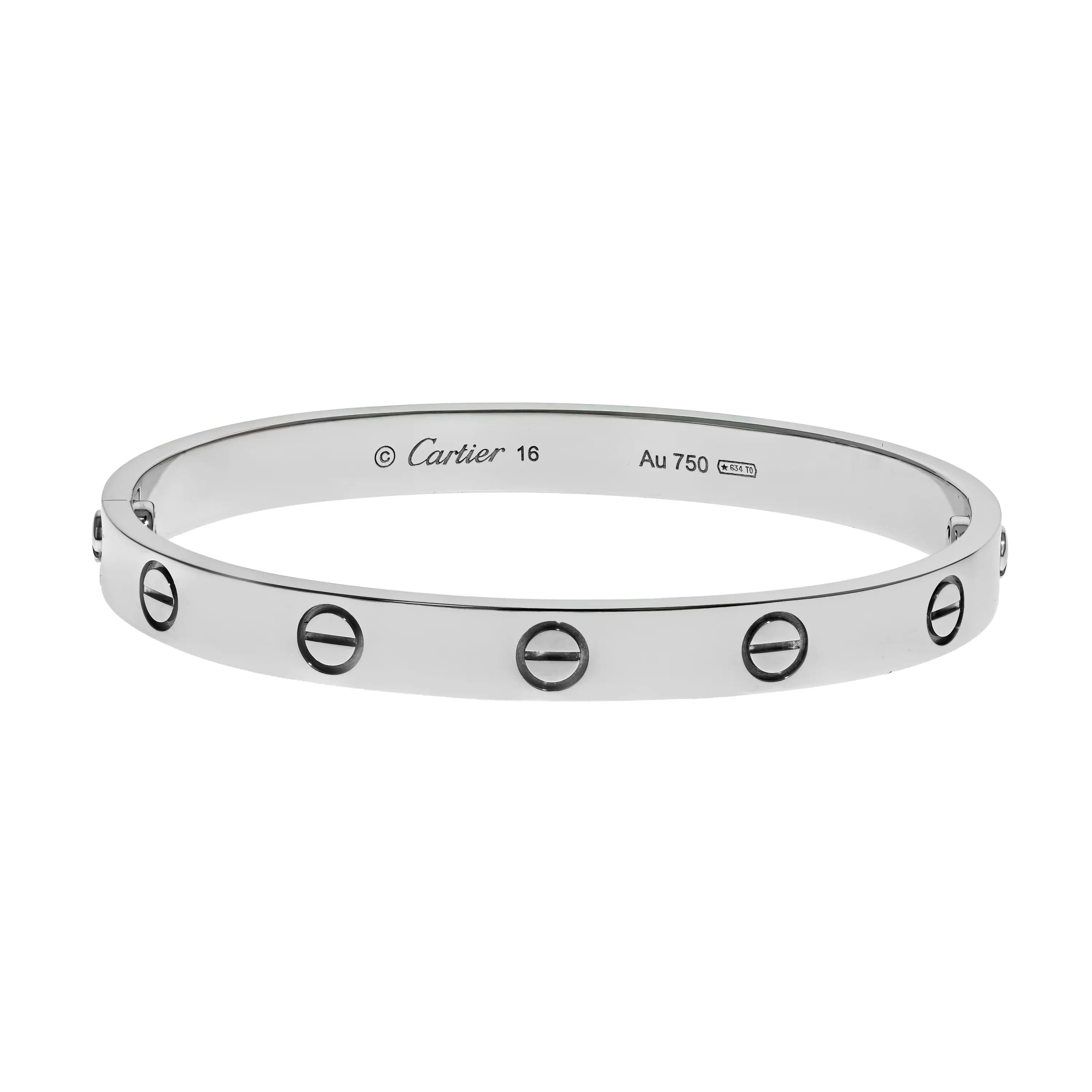 Pre-owned Cartier Love Bangle Bracelet Size 16