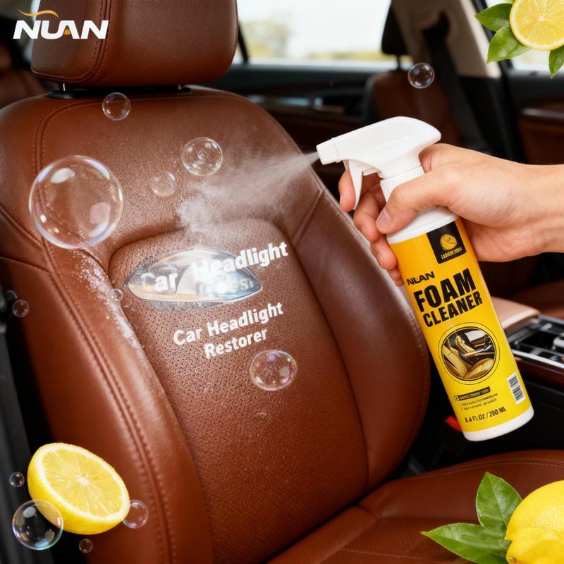 NUAN  Interior Cleaner Foam – Leather Seats, Headliner & Plastic Panel Protector