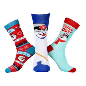 Frosty The Snowman Adult Winter Holiday  3 Pair Crew Socks
