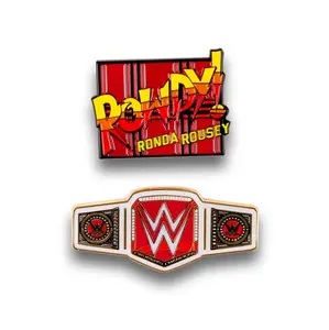WWE Rowdy Ronda Rousey Collector Pin Set | Exclusive Women's Champion Belt Pin
