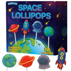 Space Lollipops, Galaxy Themed Birthday Party Treats, Individually Wrapped Rocket, Earth, Saturn & Astronaut Suckers, 18 Pieces