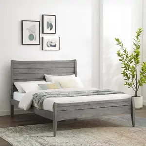Modway Georgia Queen Wood Platform Bed in Gray