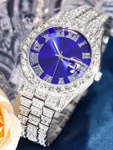 Men's Business Fashion Round Dial Analog Quartz Watch, Fashion Watch for Party, Daily Clothing Decor, Trendy All-match & Exquisite Watch for Birthday Gift with Box