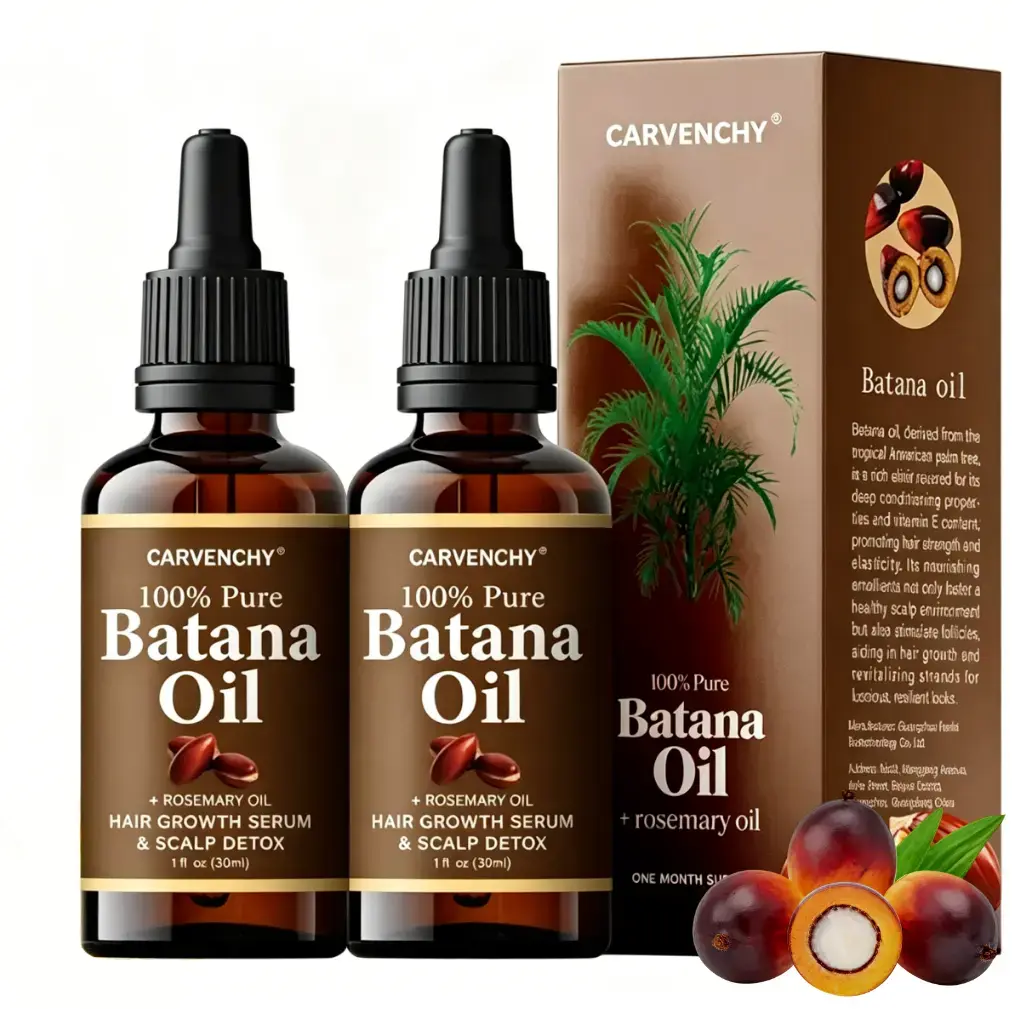 Batana Oil Serum with Rosemary & Vitamin E - Daily Use to Soften, Control Frizz & Add Shine for All Hair Types, Unscented, Batana Hair Oil, All Types, Softens Hair