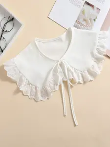 1pc Elegant Black Peter Pan Lace Collar for Women – Vintage-Inspired Detachable False Collar Shawl, Stylish Layering Accessory for Daily Wear, Valentine's Day, Gifts, Romantic Outfits & Dresses