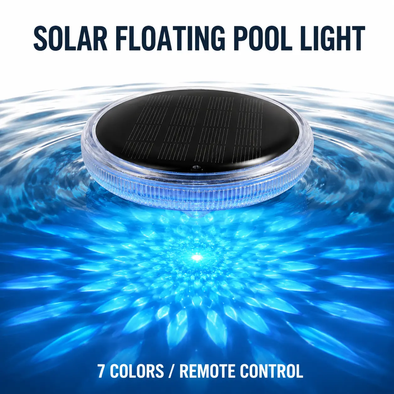 Solar Pool Lights for Inground Above Ground Pools, 7 Color Changing Floating Pool Lights with Remote, IP67 Waterproof Solar Powered Underwater LED Light Show Projector for Pool Decor, Hot Tub, Party b