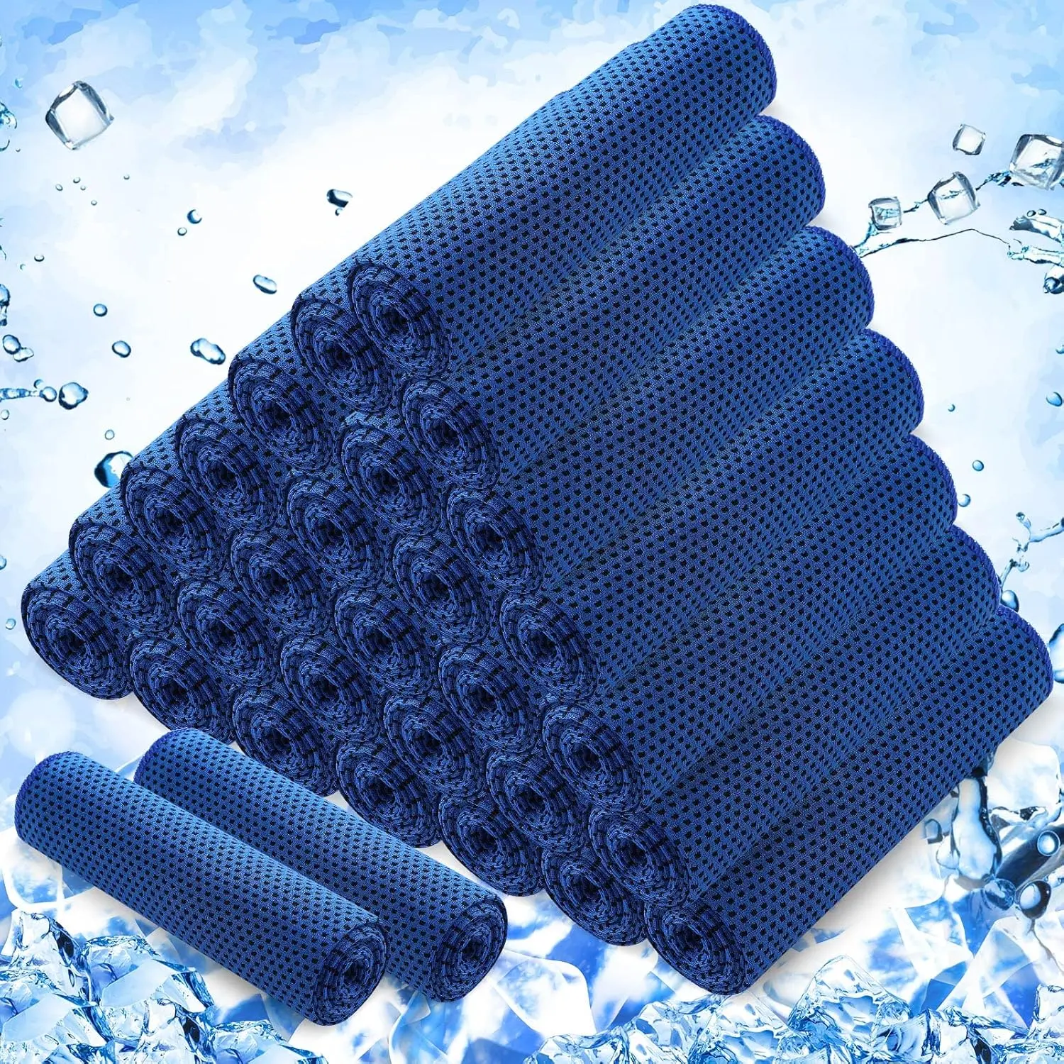 30 Pack Cooling Towels, 40"x12" Ice Breathable Soft Chilly Sweat Rag Microfiber Workout Rags for Gym Cooling Towels for Neck and Face for Yoga Golf Sport Running