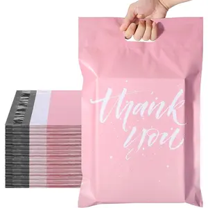 Poly Mailers 10x13 100 count | Upgrade Design Shipping Bags with Handle | Plastic Mailing Bags for Small Business and Clothes | Thick Package Bags Christmas Poly Mailers Pink