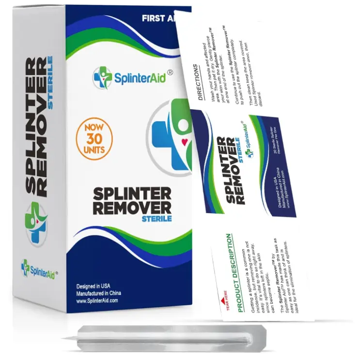 Painless Splinter Removal Kit (30-Pack) | Pull Out Splinters Fast & Easy | Compact First Aid for Home, Travel & Camping | Great for Hiking, Woodworking & Outdoors | No Tweezers Needed