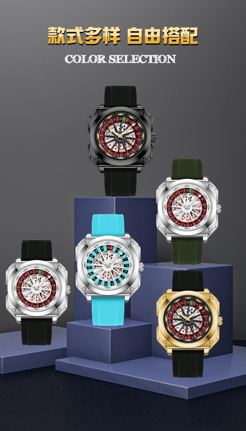 Swiss Brand New Rotating Fortune God Watch Fashion Men Wristwatch Creative Luminous Waterproof Automatic Quartz Watch