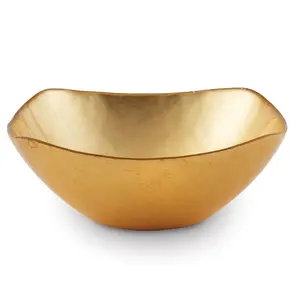 Leeber  7.5 in. Atlas Square Gold Glass Bowl