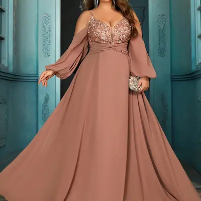 sachin and babi light blue dress 35 Plus-Size Bridesmaid Dress Picks for Every Budget and Style main image 1