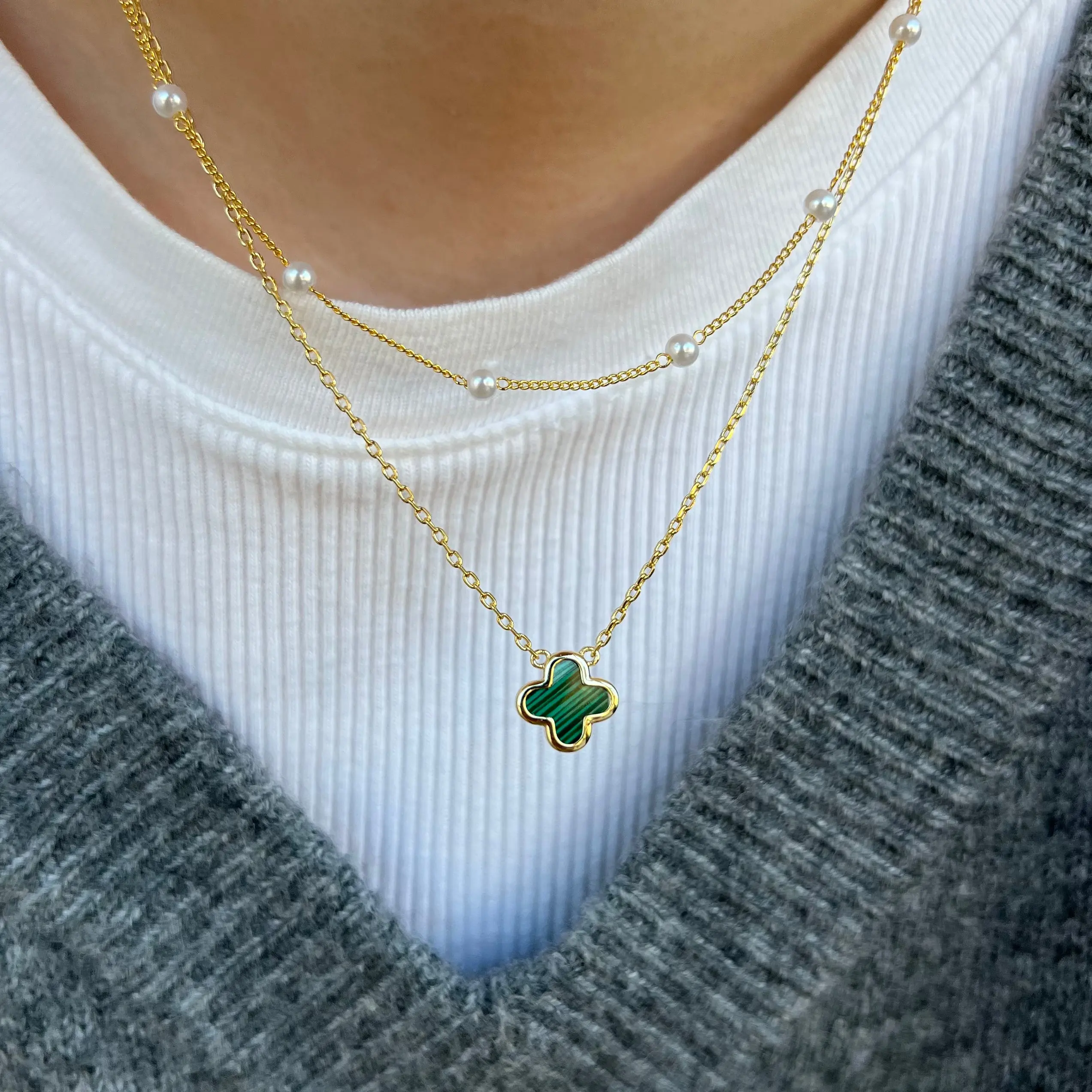 EVRY JEWELS Gold or Silver Plated Women's Waterproof Lucky Necklace EVRY JEWELS Gold or Silver Plated Women's Waterproof Lucky Necklace