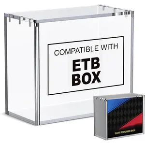 ETB Protector Case, 8mm + 5mm Thick Clear Acrylic Display Box with Strong Magnetic Lid, Moisture Resistant, Sturdy Storage & Display, Compatible with Elite Trainer Box (Box Not Included)