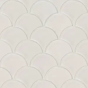 Clover Blanco Fishscale 10.74x10.2 Glossy Mosaic Tile Sample