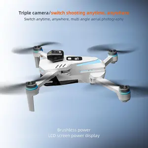 High-End  Beginner-Friendly FPV Drone CT8 with Triple Camera, Brushless Motor, Obstacle Avoidance, Optical Flow Positioning, LCD Power Display, FPV Live Video, Foldable RC Quadcopter for Beginners, 5G Transmission High-End  Remote Screen 