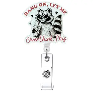 Retractable Badge Reel, 1 Count/20pcs Acrylic ID Holder with Clip, Badge Decoration for Nurses, Doctors, Students & Office Staff, Identification Badges Supplies, Badge Reels Retractable