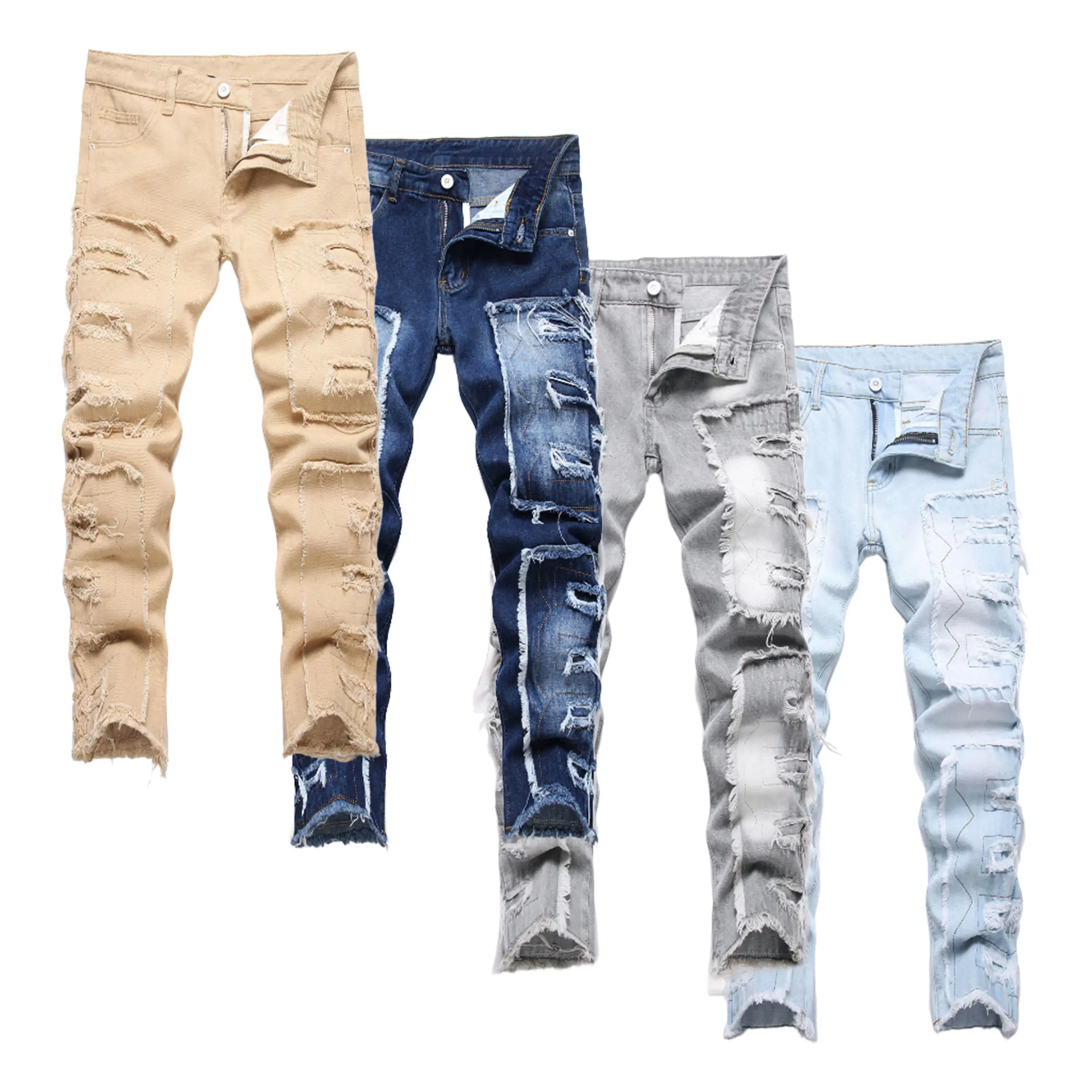 Boy's Skinny Fit Stretch Ripped Destroyed Distressed Fashion Kids Denim Pants Jeans