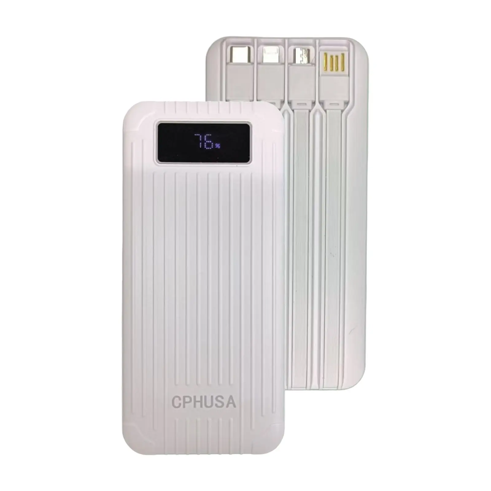 Portable Charger Power Bank 10,000mAh 22.5W Fast Charging – 4 Built-in Cables (USB-A, Micro Cable, USB-C, Lightning) with 2 USB Ports & 1 Type-C Port for iPhone & Android High Capacity Battery Smartphone