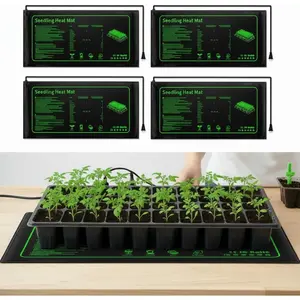 4 Pack Graphene Seedling Heat Mats for ,  Heating Pads for Seeds Germination and Microgreen Trays Thick and  20W